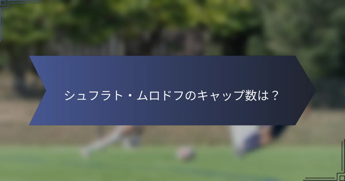 シュフラト・ムロドフのキャップ数は？