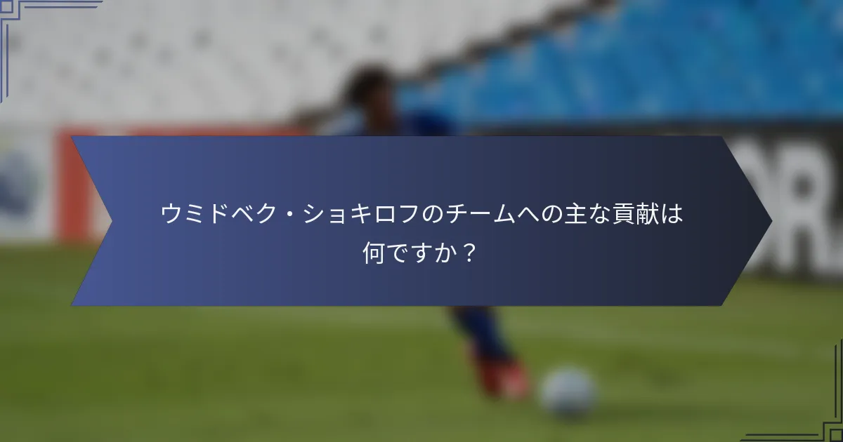 ウミドベク・ショキロフのチームへの主な貢献は何ですか？